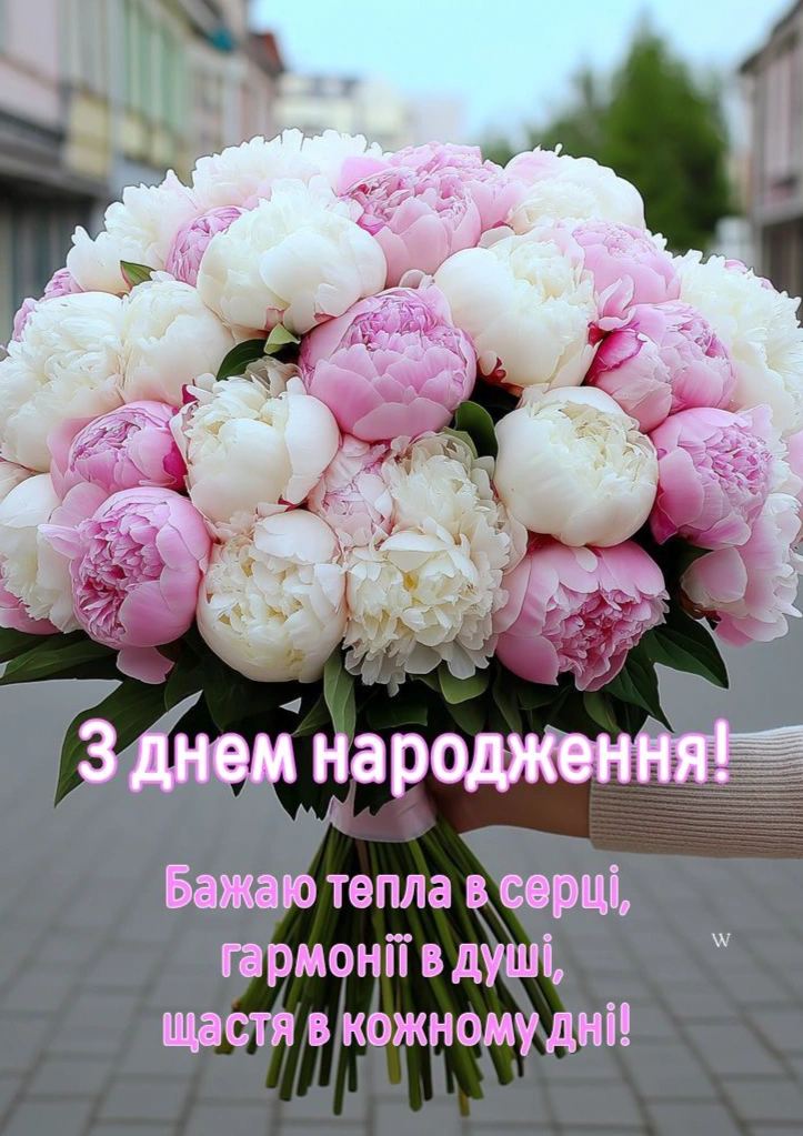 ніжно рожевий букет півоній