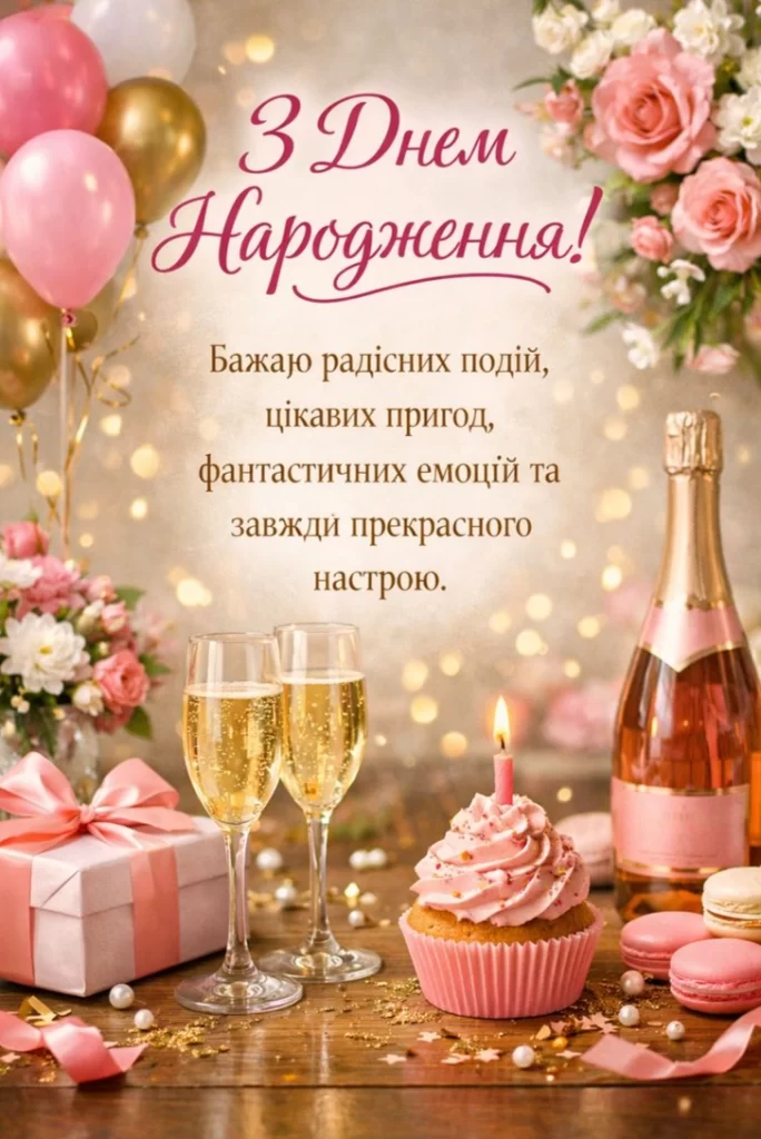 вітаю з днем народження листівка